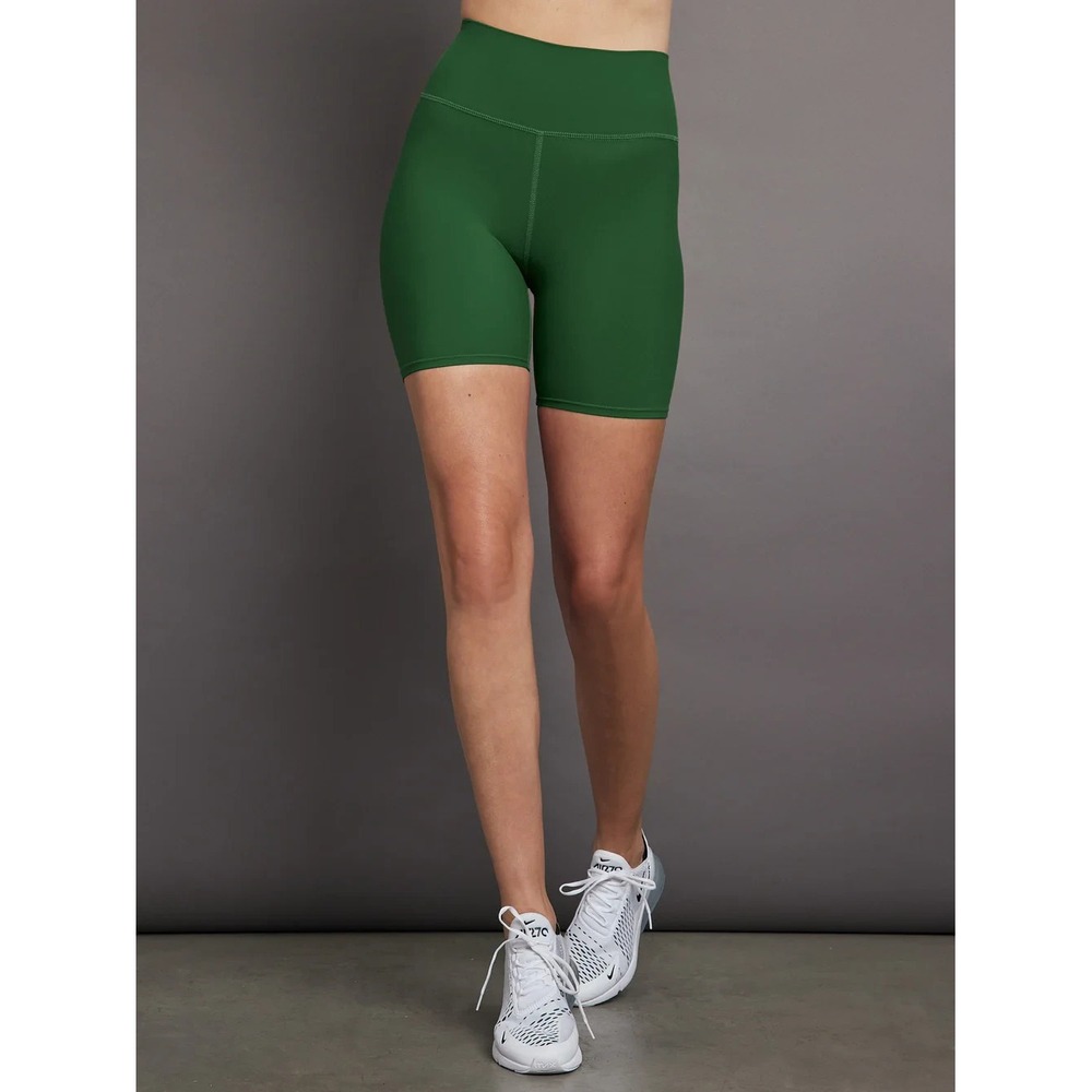 Carbon38 Bike Shorts Women XS Green High Rise Stretch Active Compression